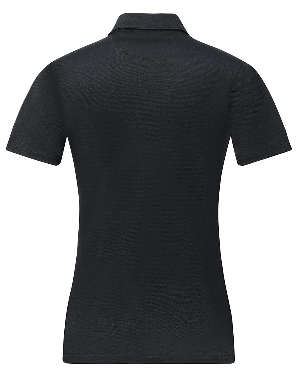 Sustainable Jacquard Knit Polo Ladies - Coal - Back