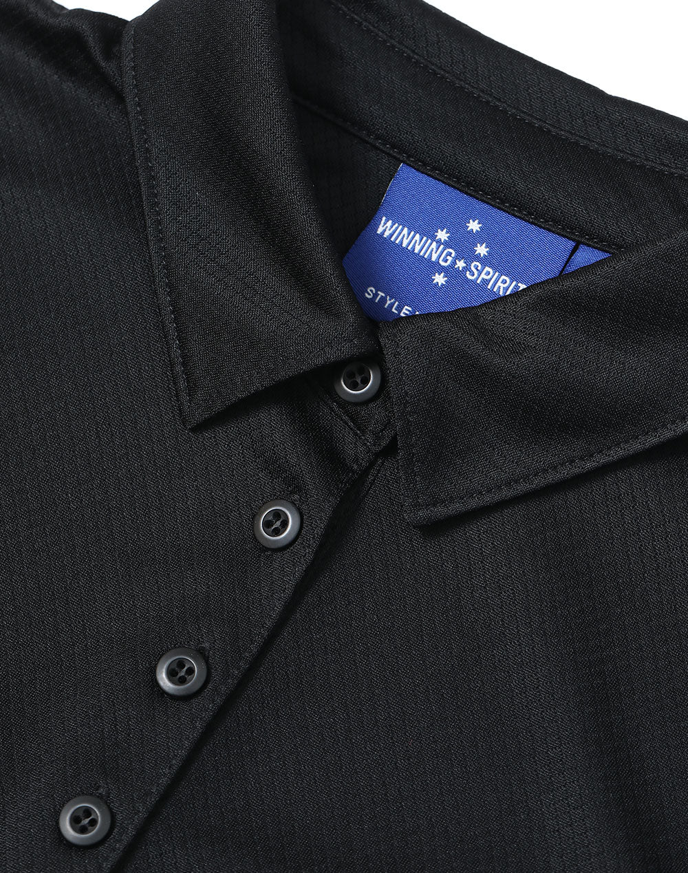 Sustainable Jacquard Knit Polo Ladies - Coal - View
