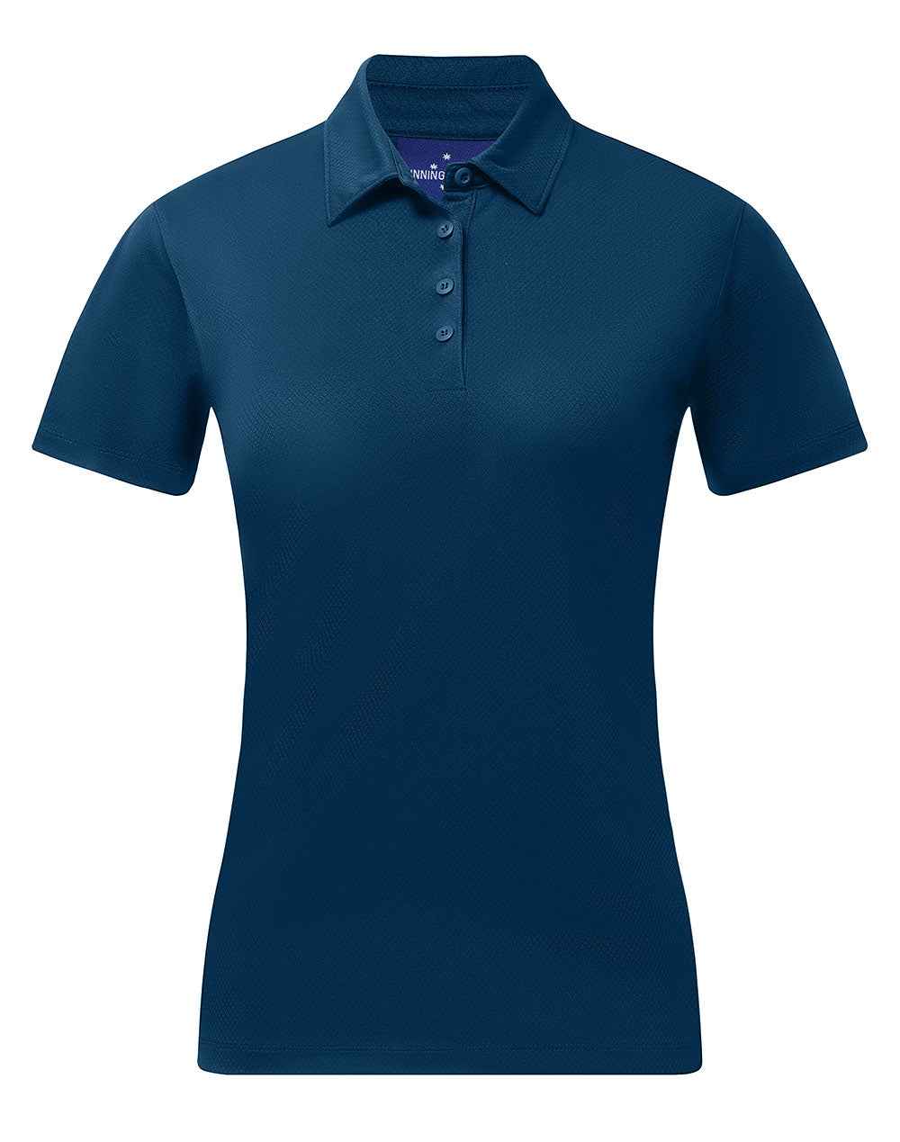 Sustainable Jacquard Knit Polo Ladies - Crew Navy - Front