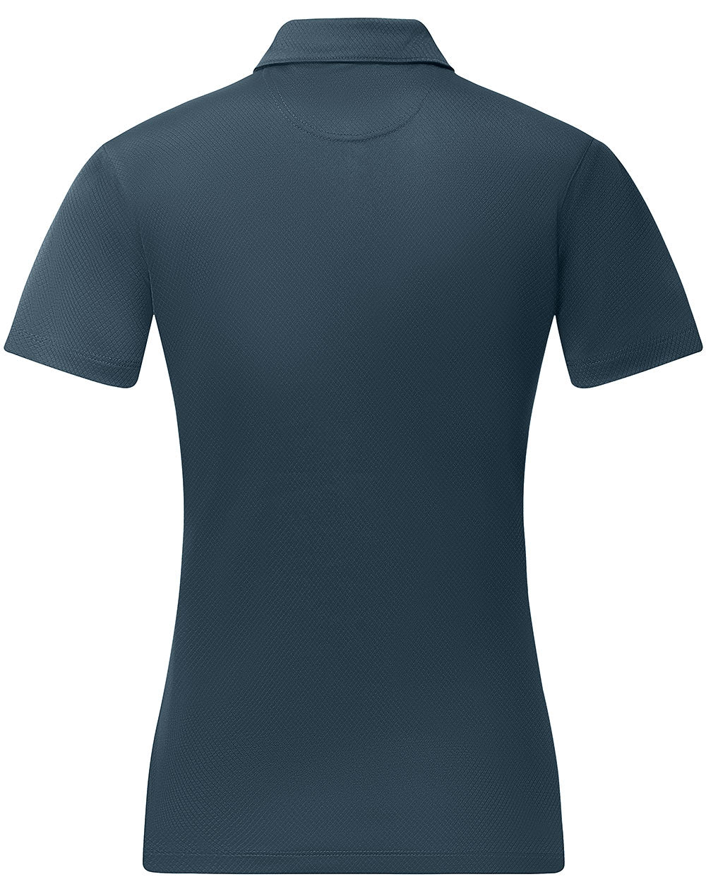 Sustainable Jacquard Knit Polo Ladies - Slate Blue - Back