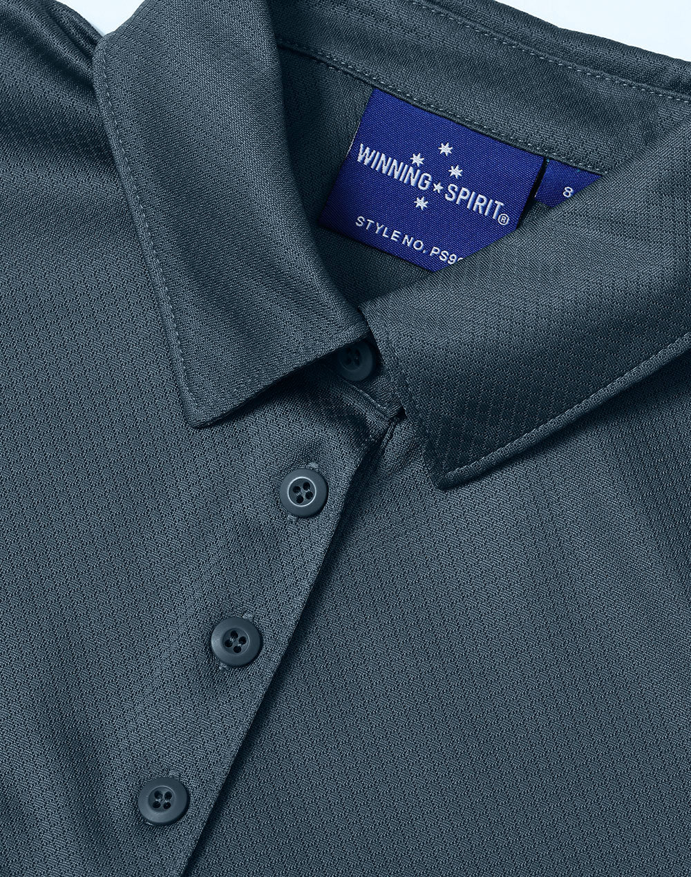 Sustainable Jacquard Knit Polo Ladies - Slate Blue - View