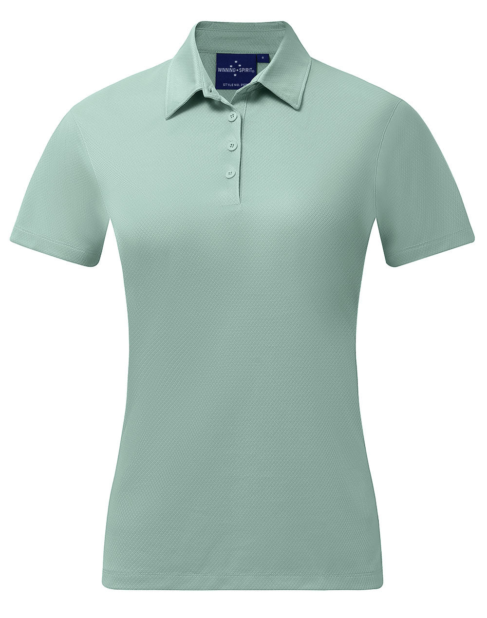 Sustainable Jacquard Knit Polo Ladies - Soft Mint - Front