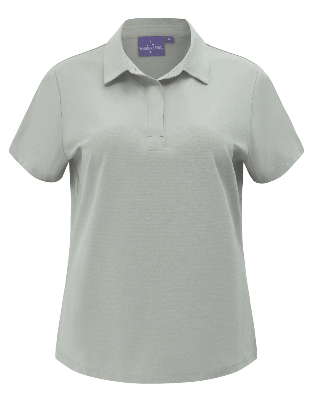 Womens High Performance Graphene Polo - Silver Grey - Front