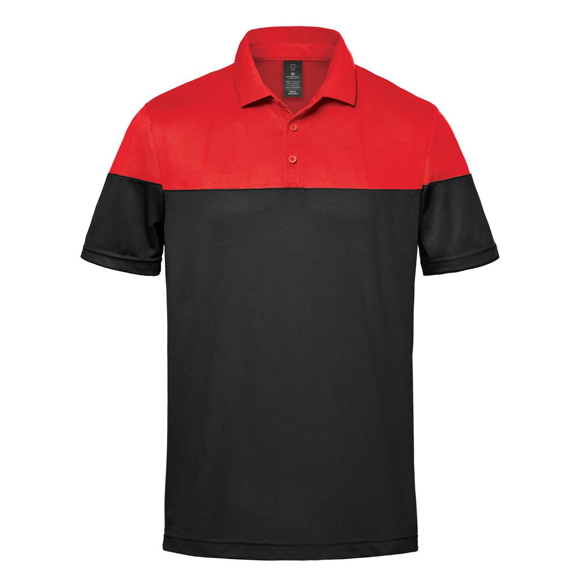 Men's Monterey Two-Tone Polo - Red / Black - Front