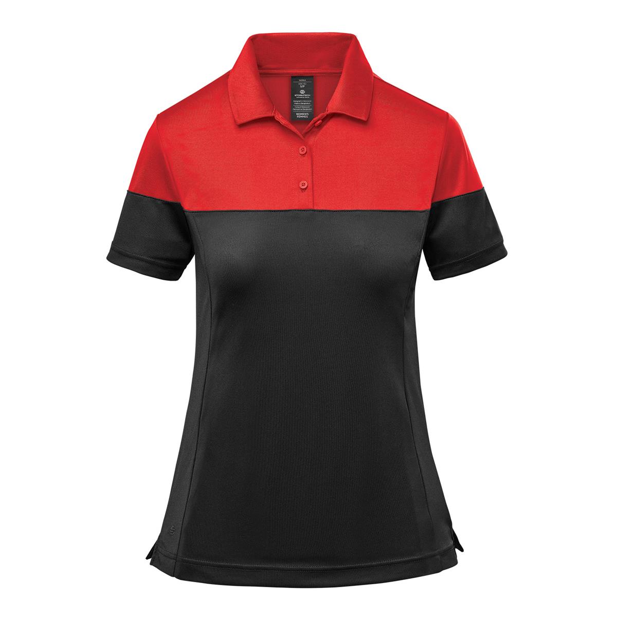 Women's Monterey Two-Tone Polo - Red / Black - Front
