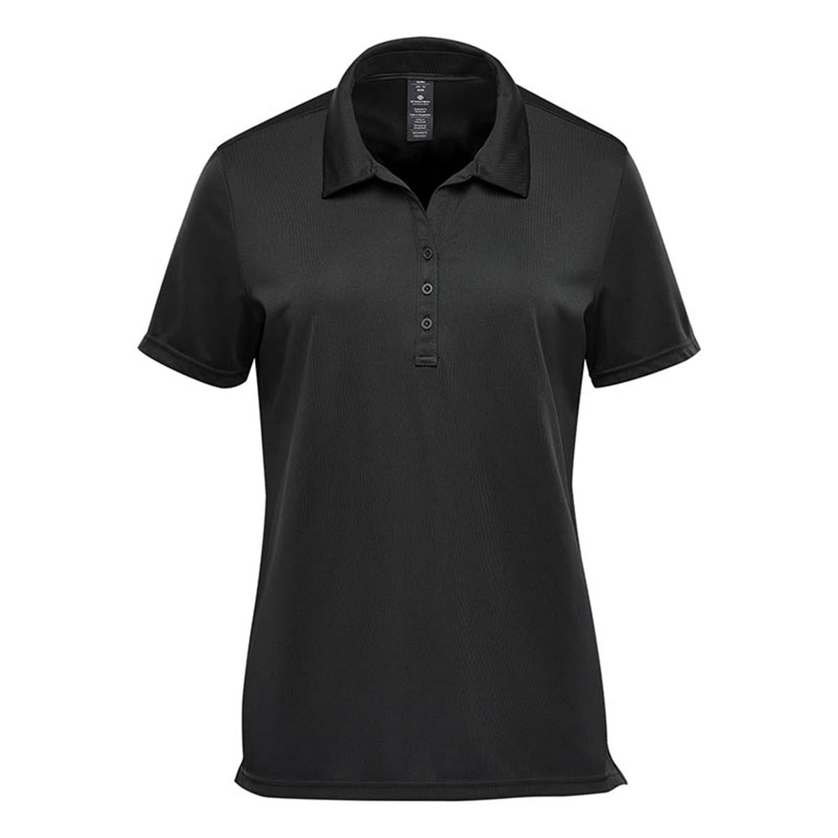 Women's Treeline Performance Short Sleeve Polo - Black - Front