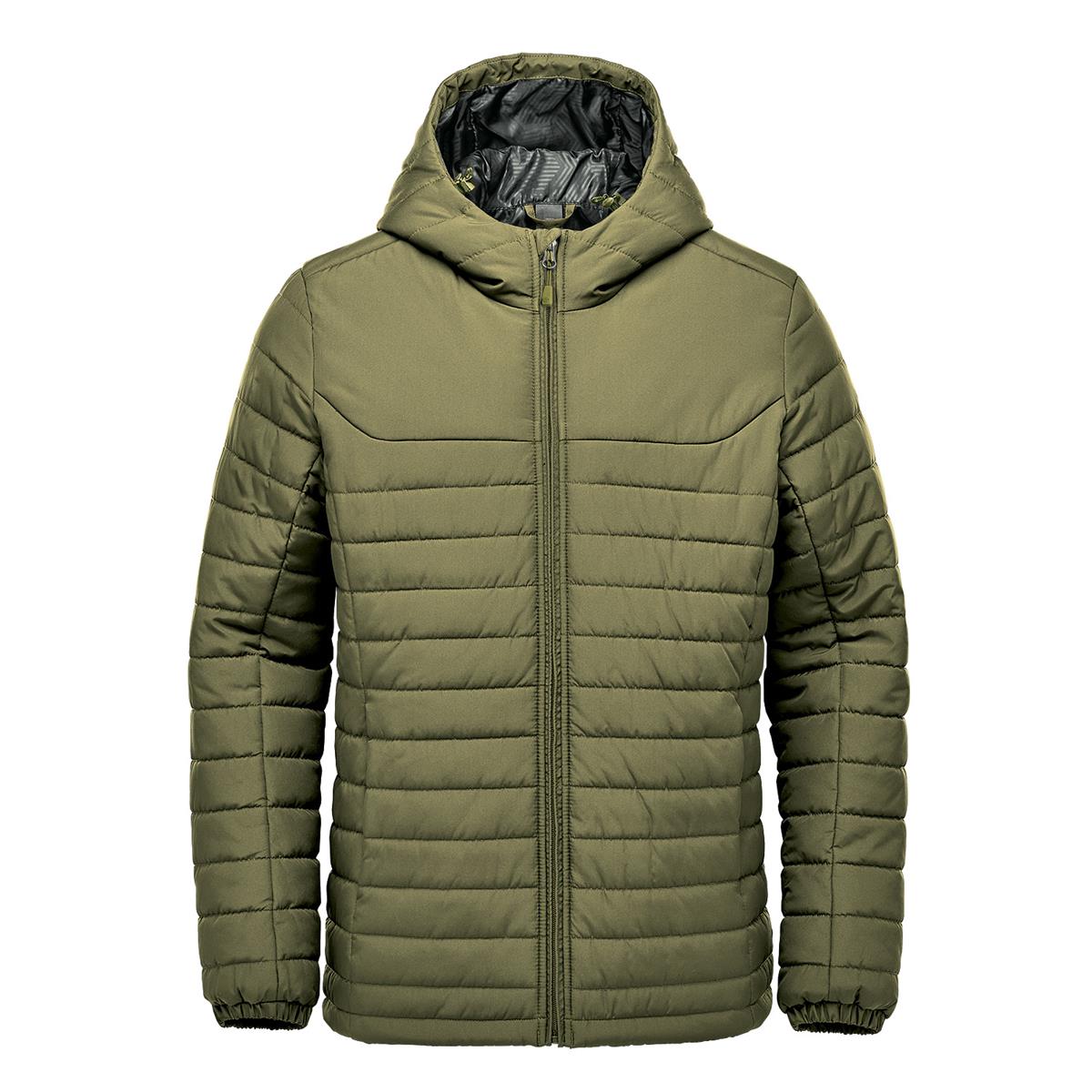 Men's Nautilus Quilted Hoody - Sage Green - Front