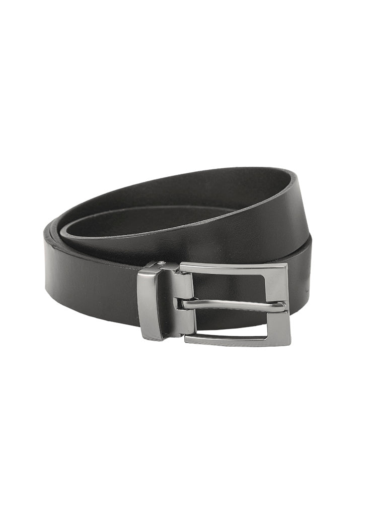 Leather Mens Belt - Black - Front