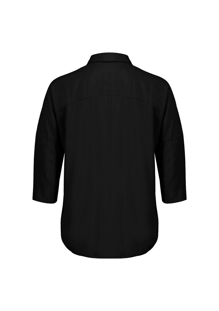 Dahlia Womens 3/4 Sleeve Blouse - Black - Back