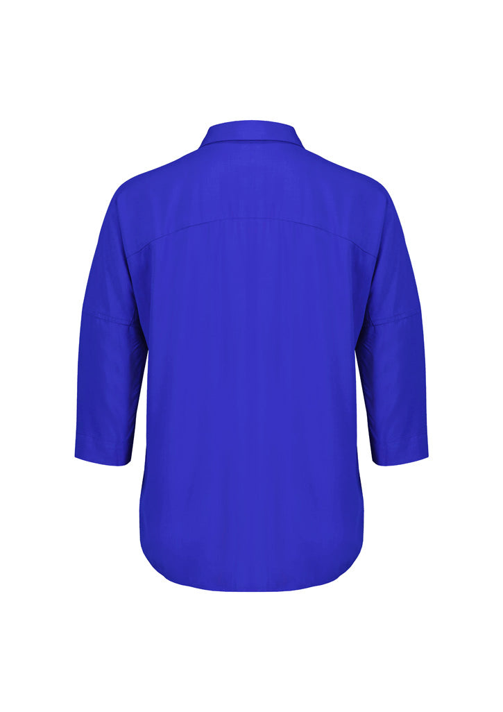 Dahlia Womens 3/4 Sleeve Blouse - Cobalt - Back