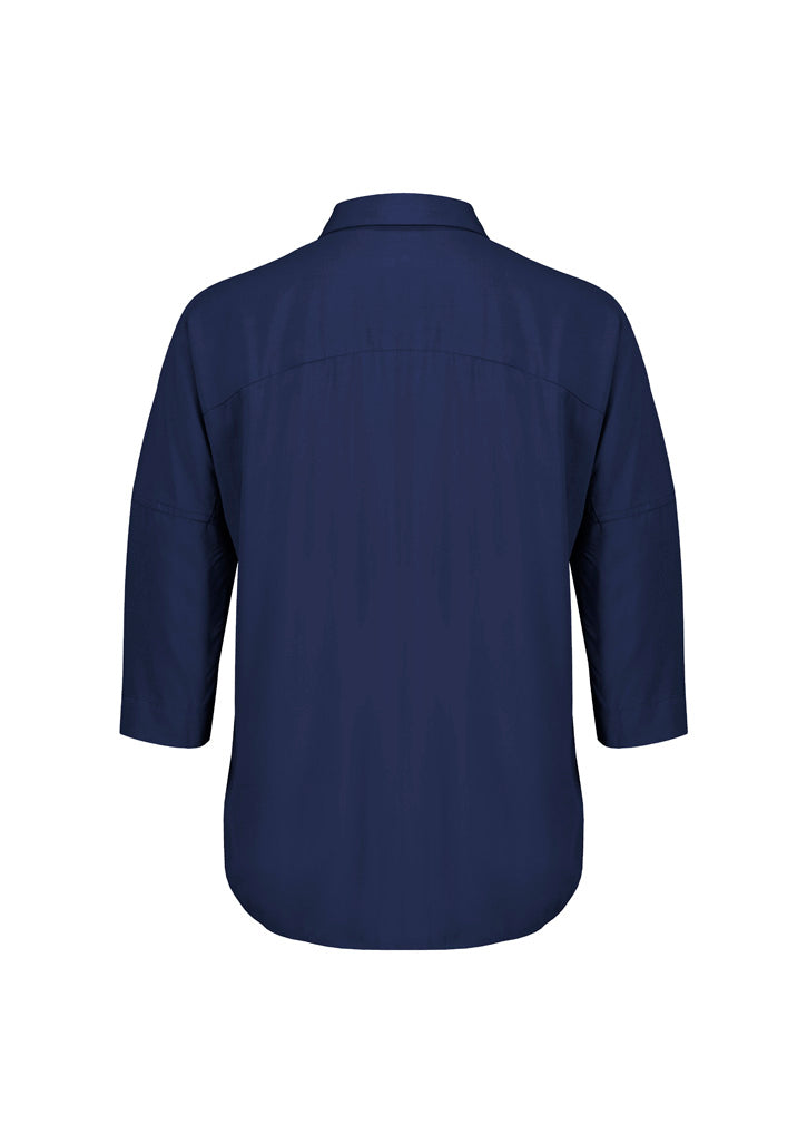 Dahlia Womens 3/4 Sleeve Blouse - Navy - Back