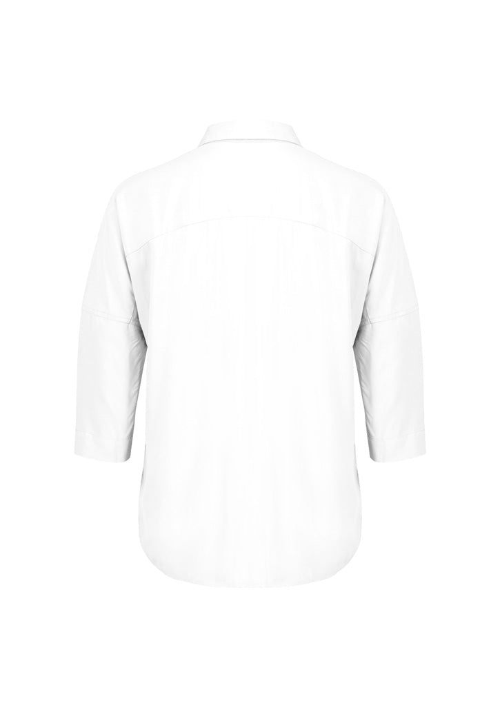 Dahlia Womens 3/4 Sleeve Blouse - White - Back