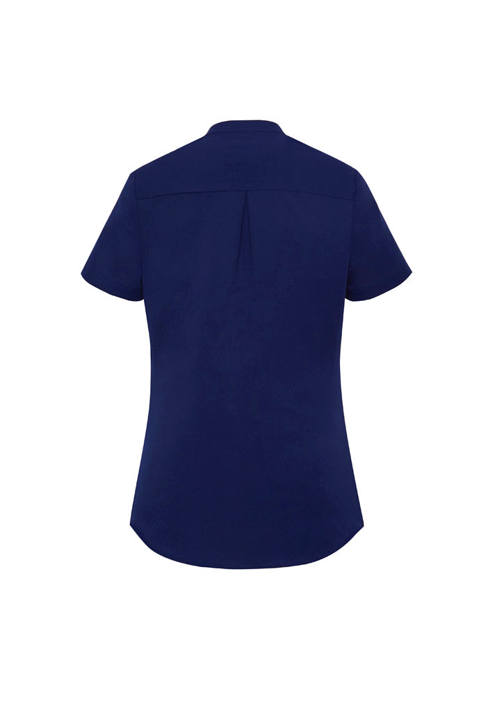 Juliette Womens Short Sleeve Blouse - Navy - Back