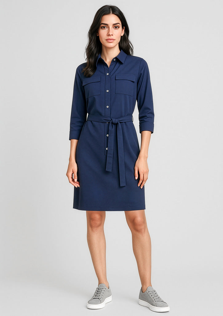 Chloe Womens Dress - Navy - Model