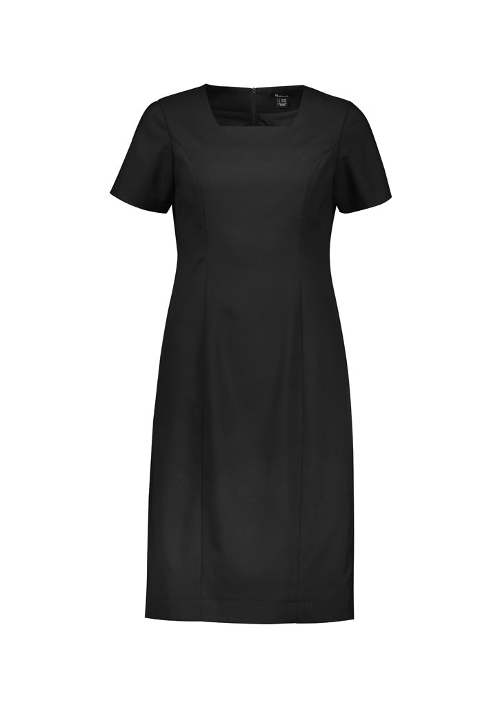 Renew Womens Short Sleeve Dress - Pencil Black - Front