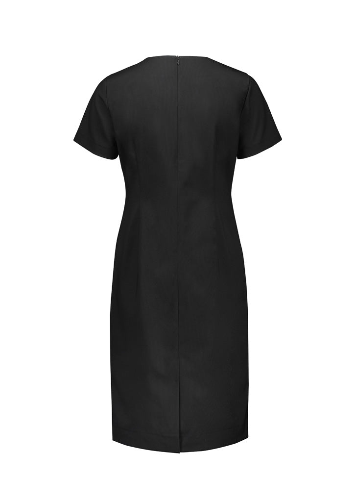 Renew Womens Short Sleeve Dress - Pencil Black - Back