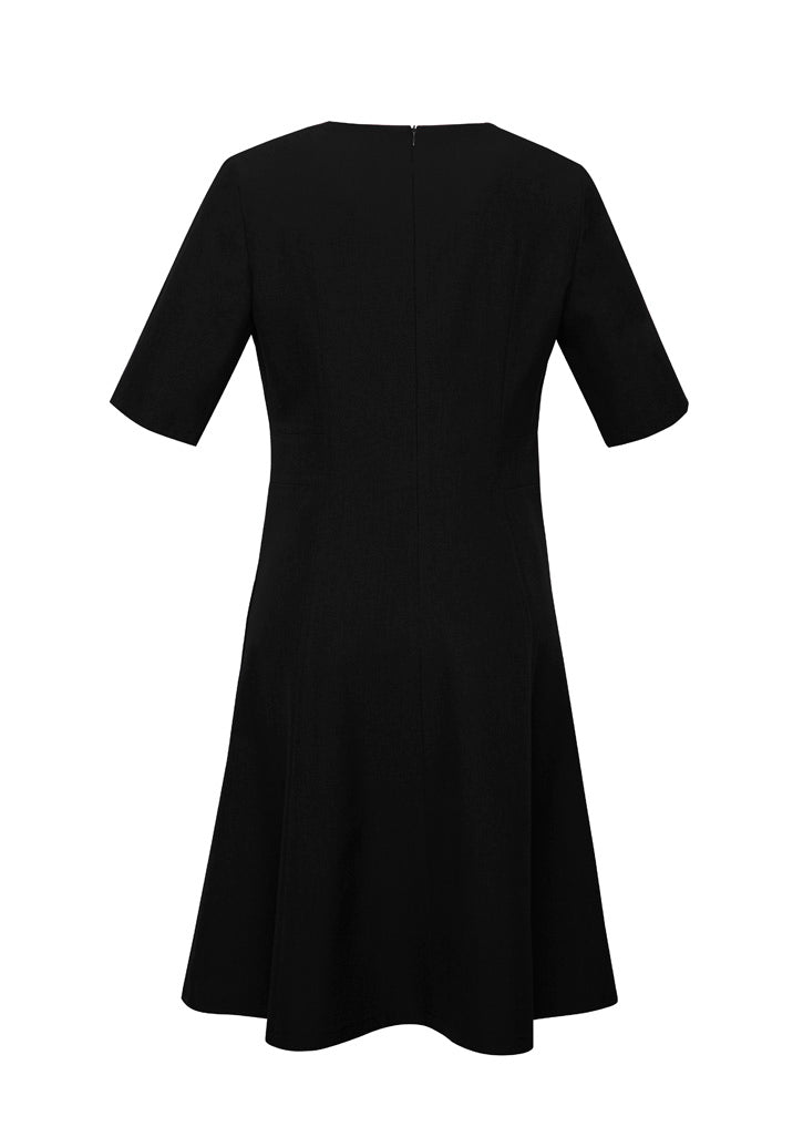 Siena Womens Extended Short Sleeve Dress - Black - Back