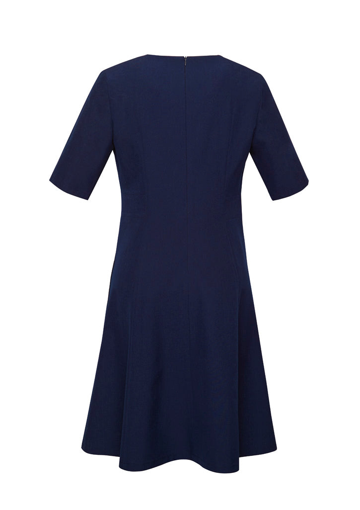 Siena Womens Extended Short Sleeve Dress - Marine - Back