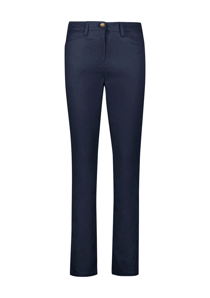 Traveller Womens Slim Leg Stretch Chino Pant - Navy - Front