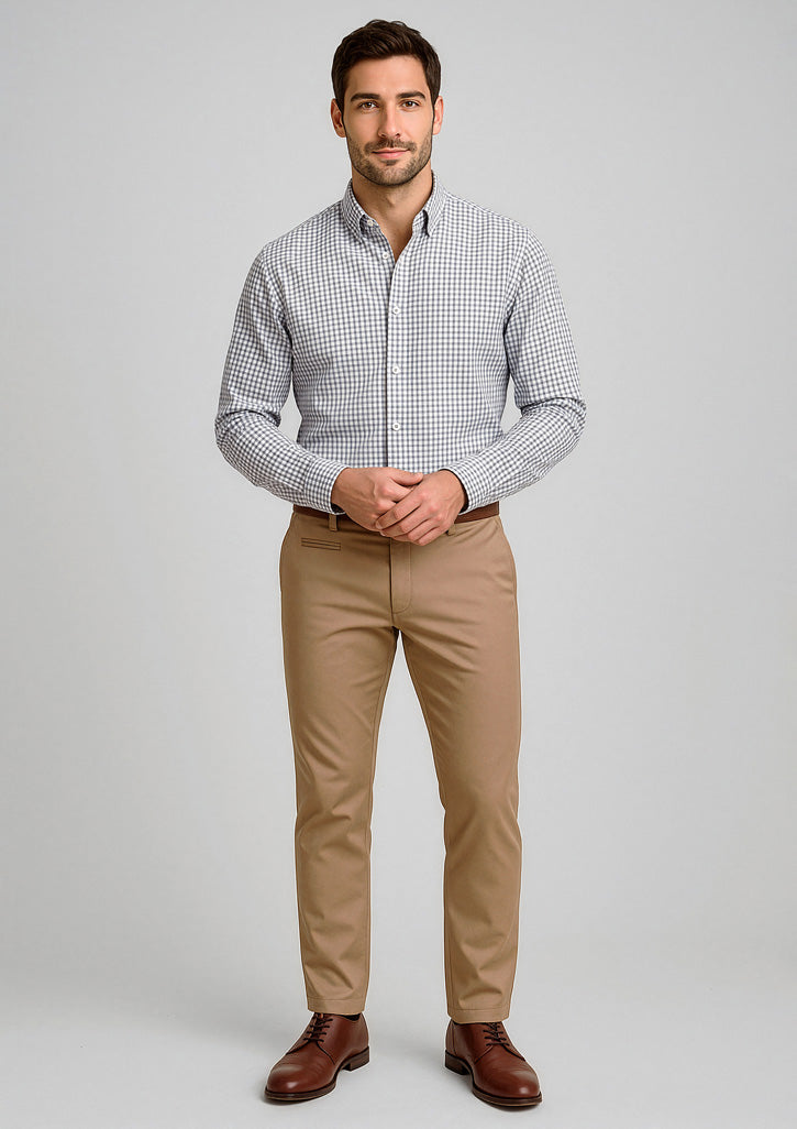 Traveller Mens Modern Stretch Chino Pant - Desert - Model