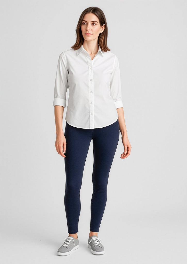 Scuba Ponte Womens High-rise Pull-on Corporate Legging - Navy - Model