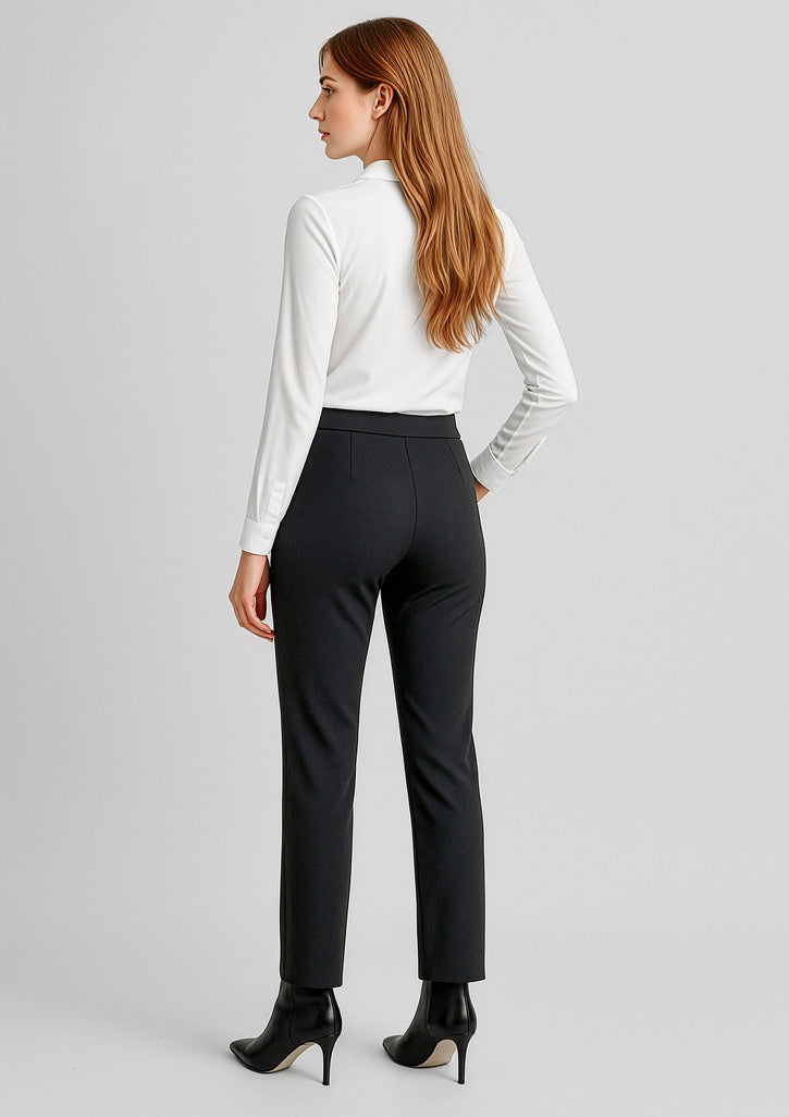 Scuba Ponte Womens Mid-rise Pull-on Pant - Black - Model