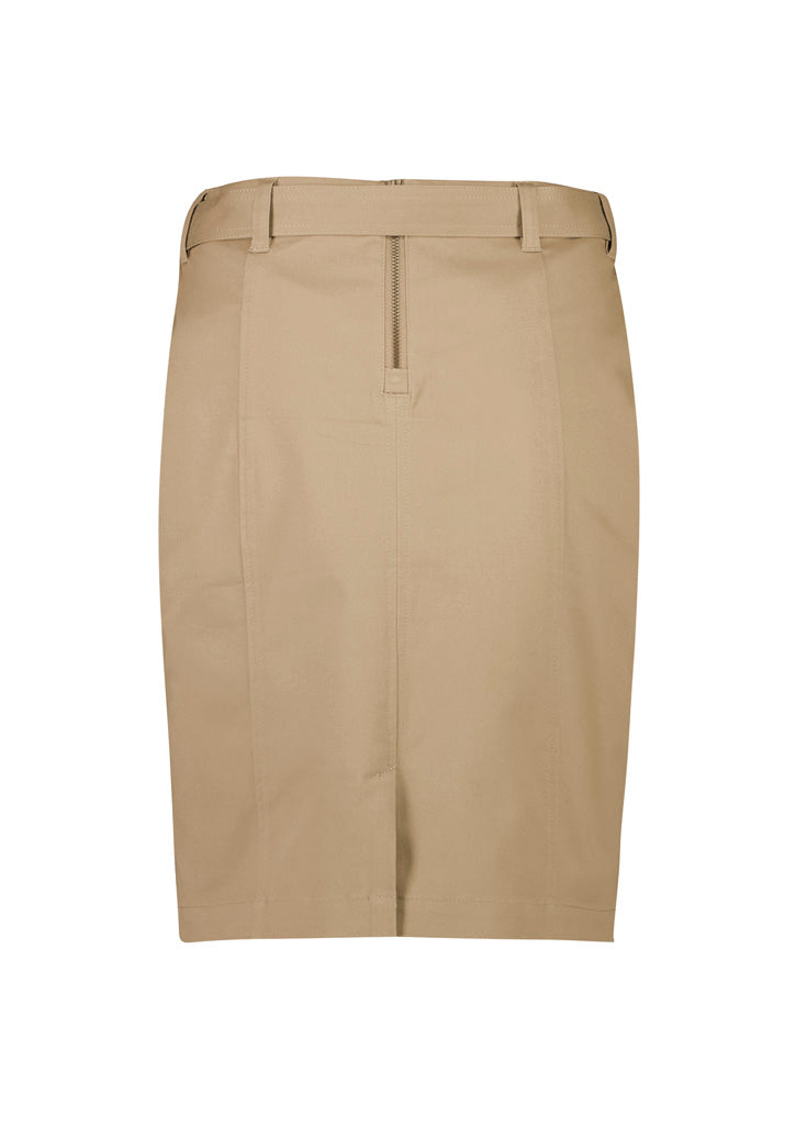 Traveller Womens Mid Waist Stretch Chino Skirt - Desert - View