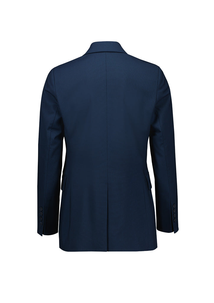 Renew Womens Double Breasted Longline Jacket - Navy Dusk - Back