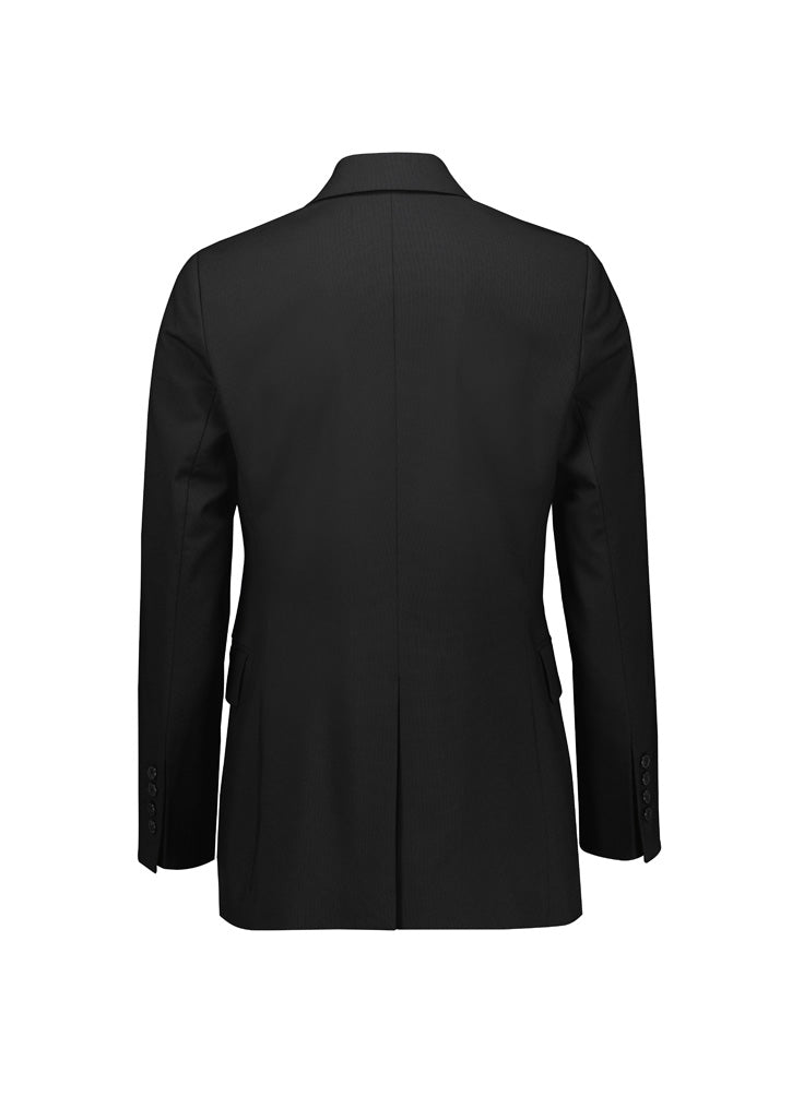 Renew Womens Double Breasted Longline Jacket - Pencil Black - Back