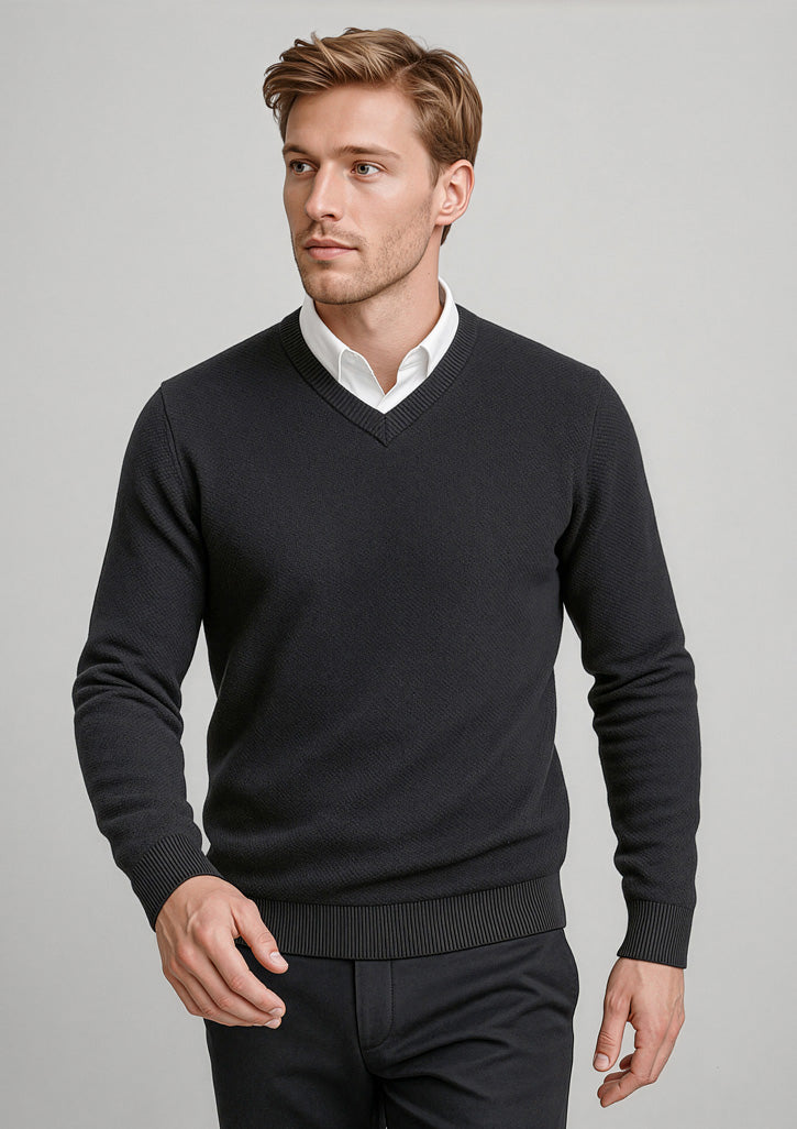 Osaka Mens Pineapple Knit Jumper - Black - Model