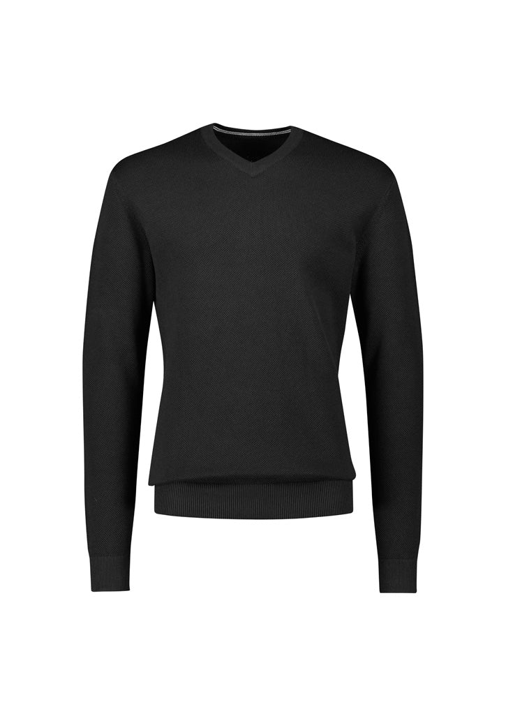 Osaka Mens Pineapple Knit Jumper - Black - Front