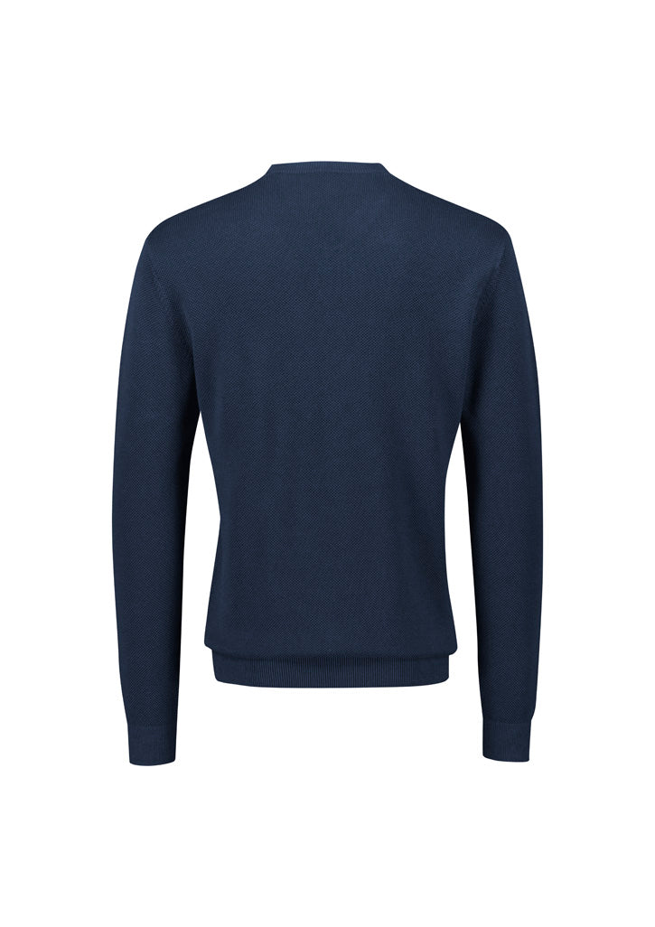 Osaka Mens Pineapple Knit Jumper - Navy - Back