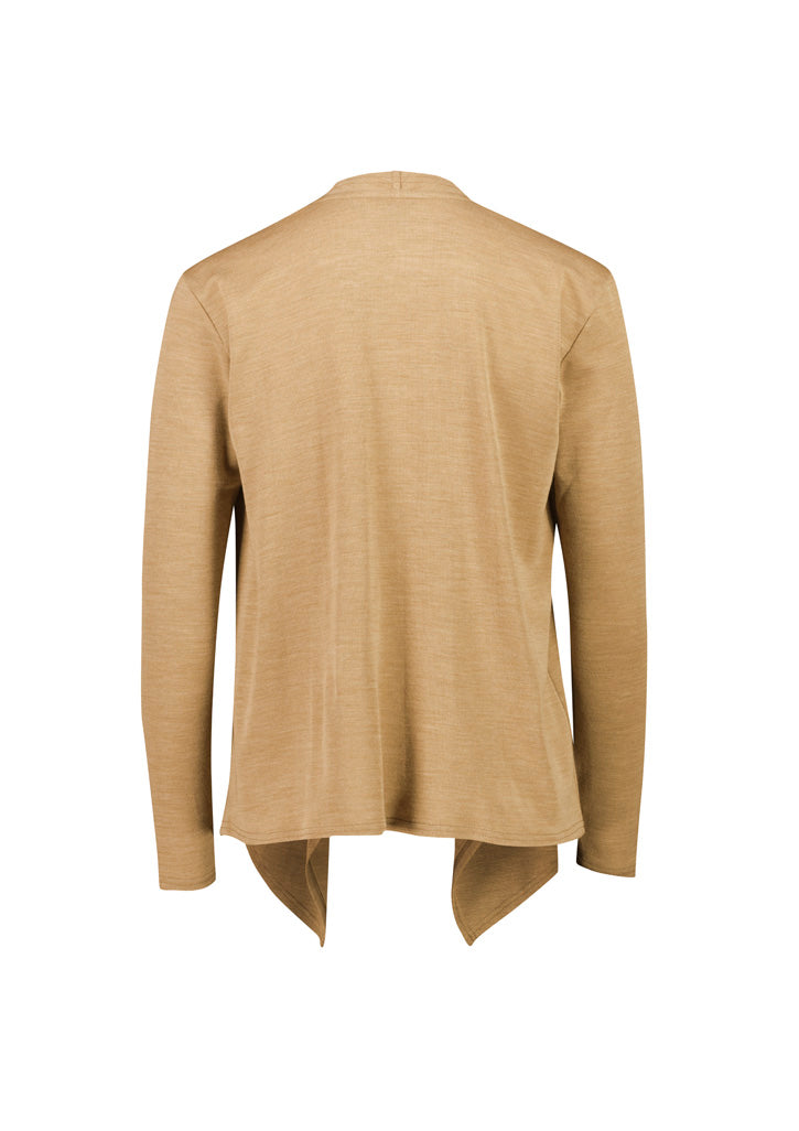 Sofia Womens Waterfall Cardigan - Camel - Back
