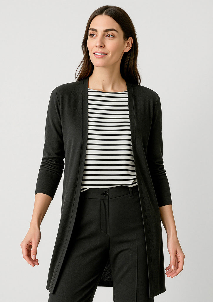 Chelsea Womens Longline Cardigan - Black - Model