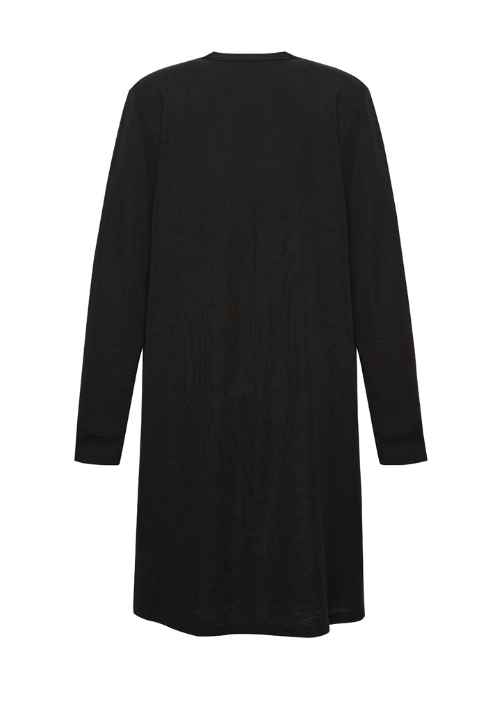 Chelsea Womens Longline Cardigan - Black - Back
