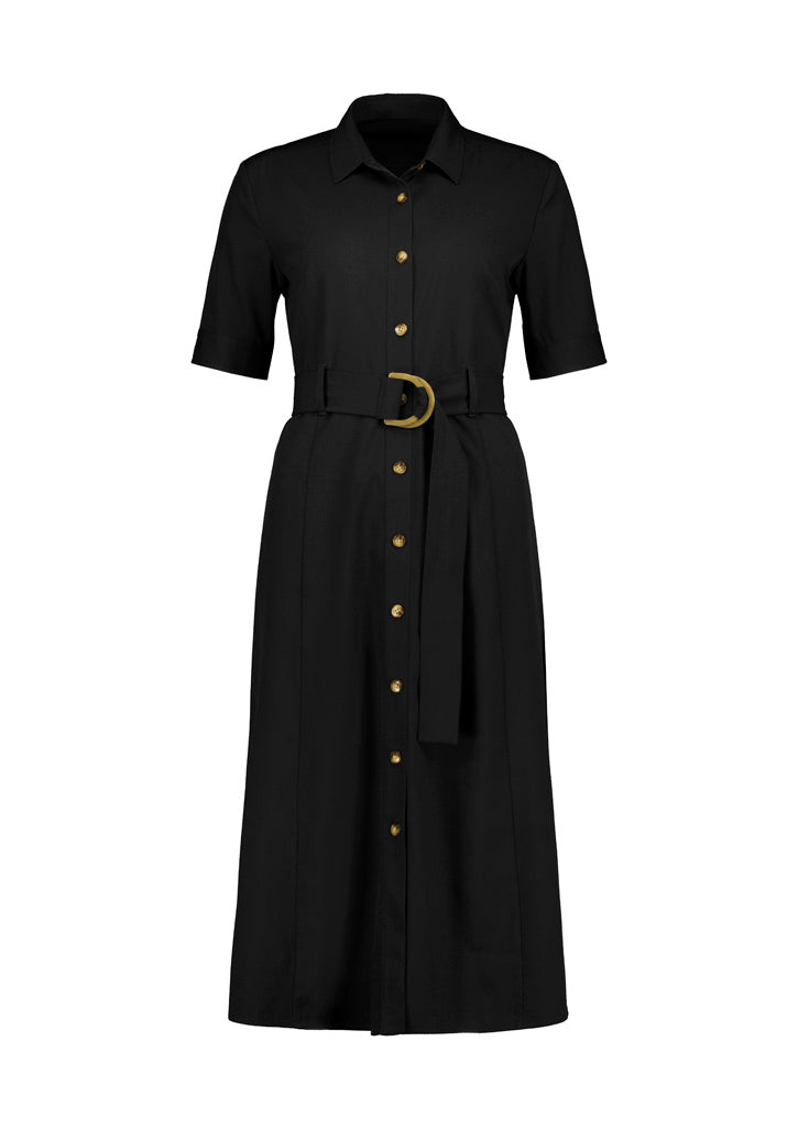 Adele Womens Midi Dress - Black - Front