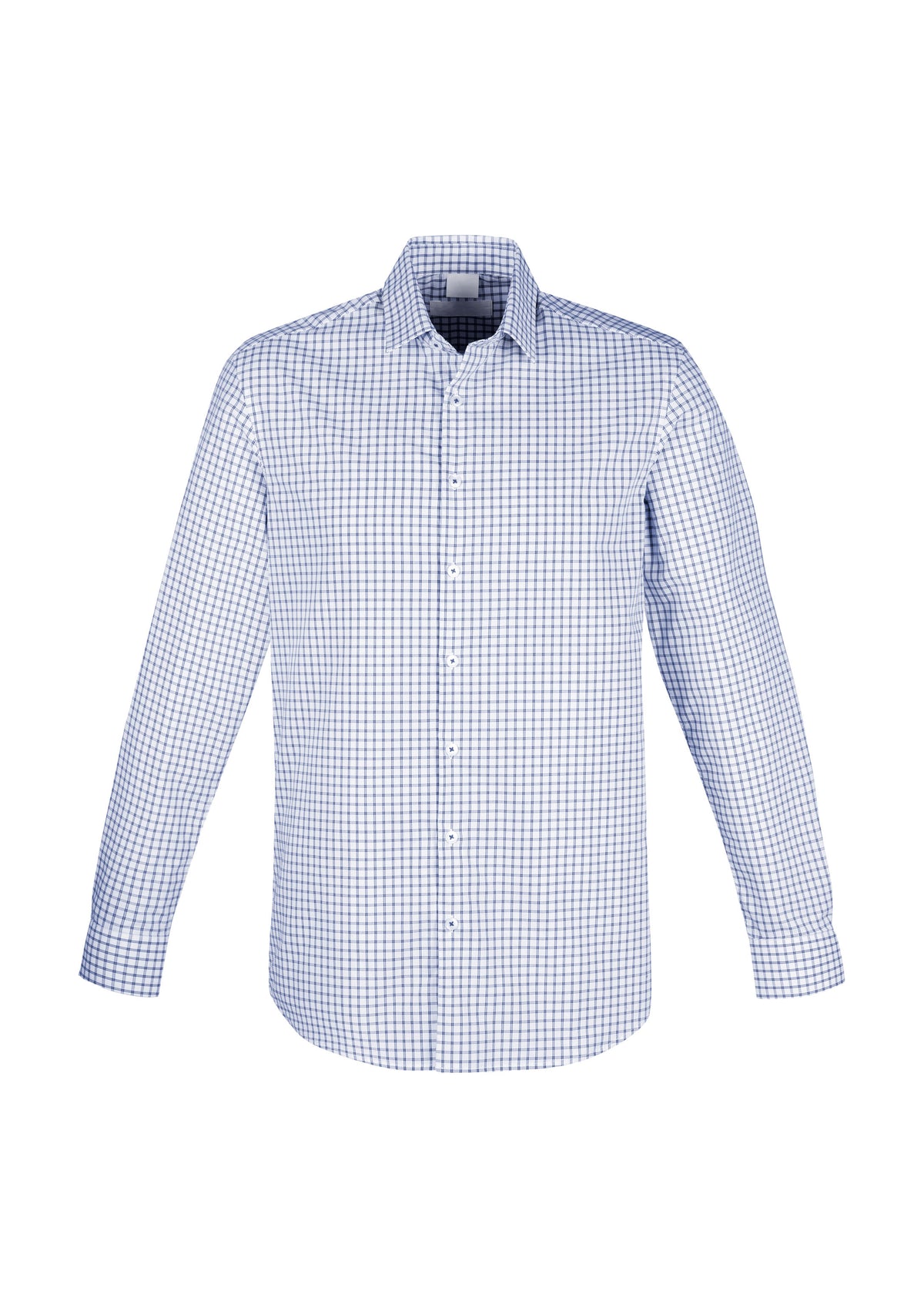 Noah Mens Long Sleeve Shirt - White/Blue - Front