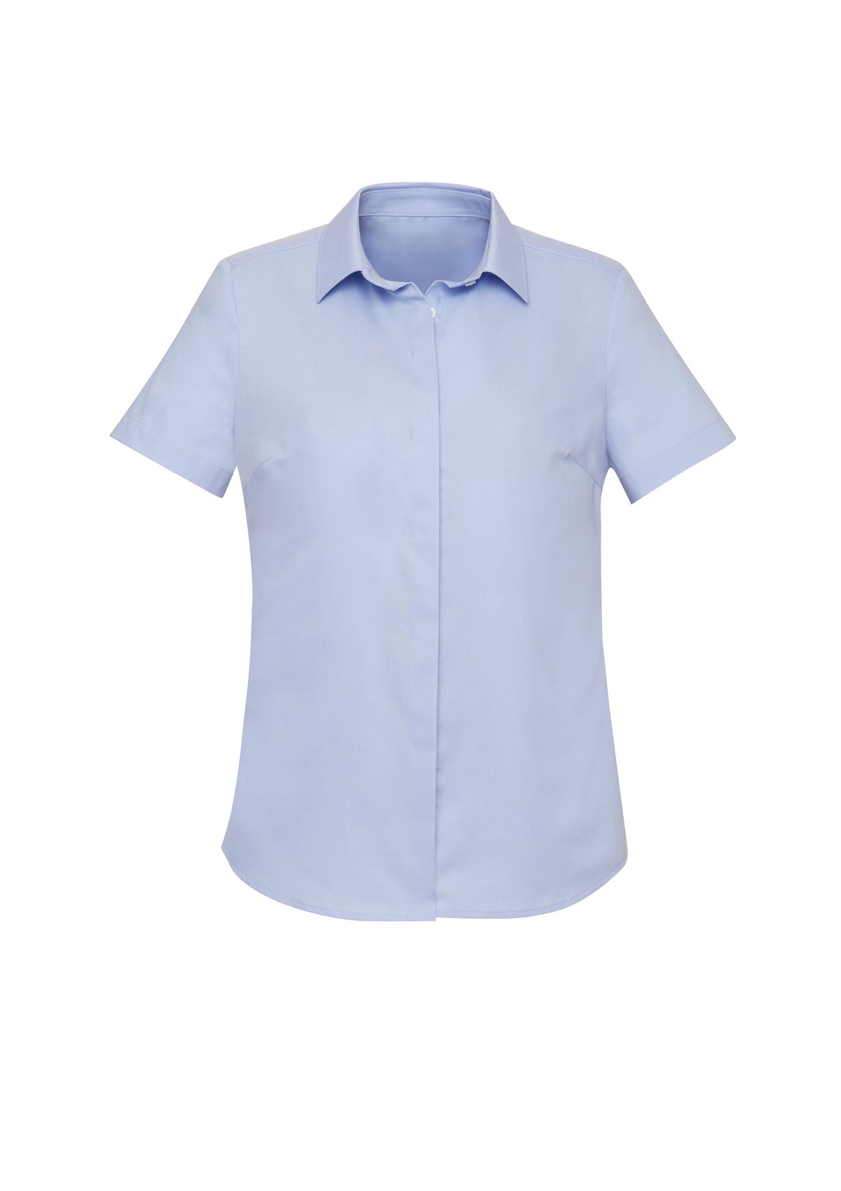 Charlie Womens Short Sleeve Shirt - Blue Chambray - Front