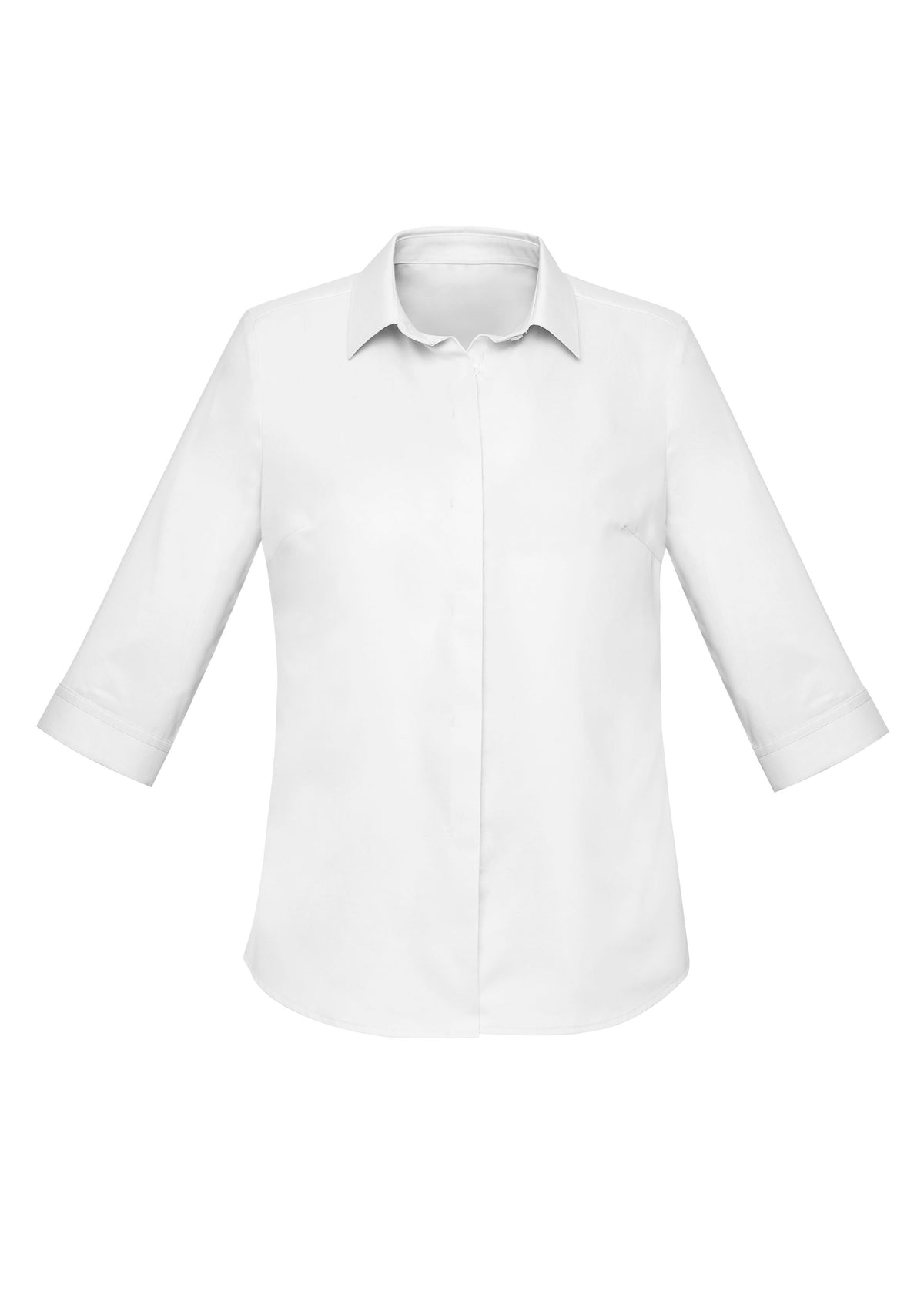 Charlie Womens 3/4 Sleeve Shirt - White - Front