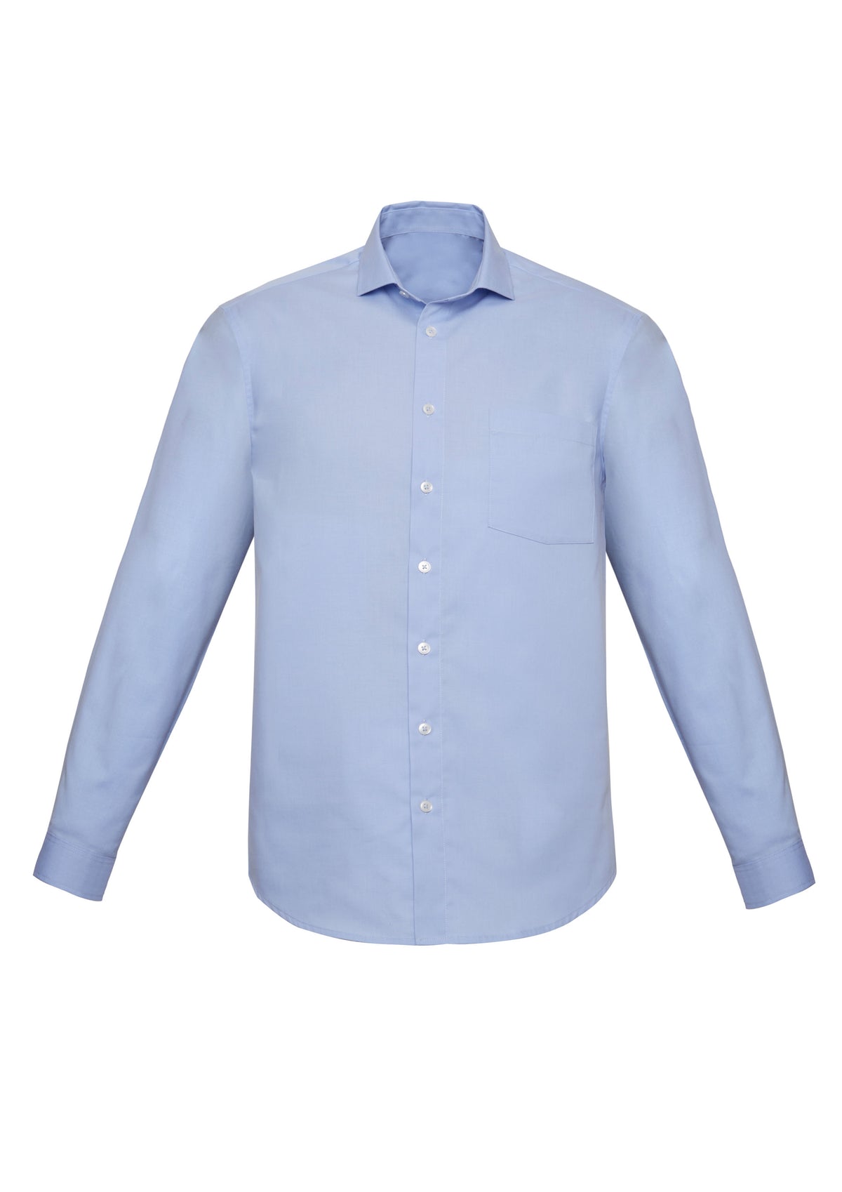 Charlie Mens Classic Fit Long Sleeve Shirt - Blue Chambray - Front