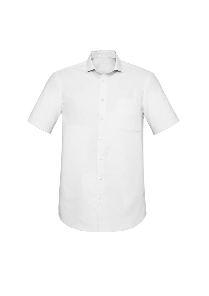 Charlie Mens Classic Fit Short Sleeve Shirt - White - Front