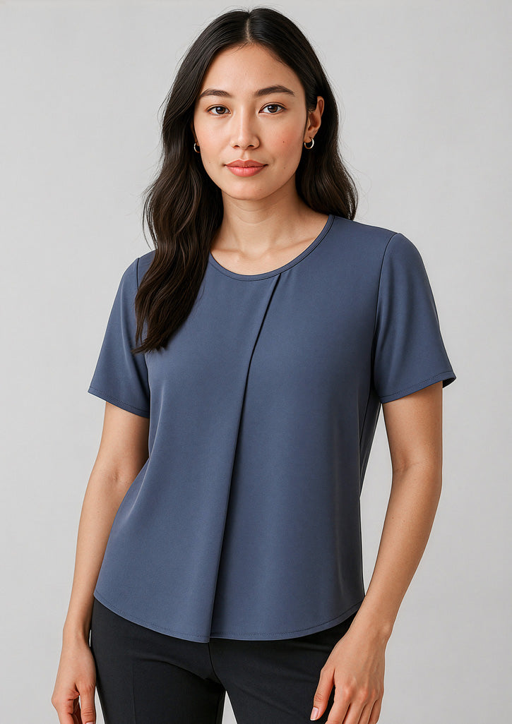 Sydney Womens Short Sleeve T-Top - Storm Blue - Model