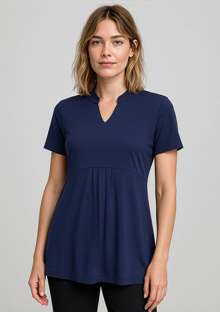 Mali Womens Stretch Tunic T-Top - Navy - Model