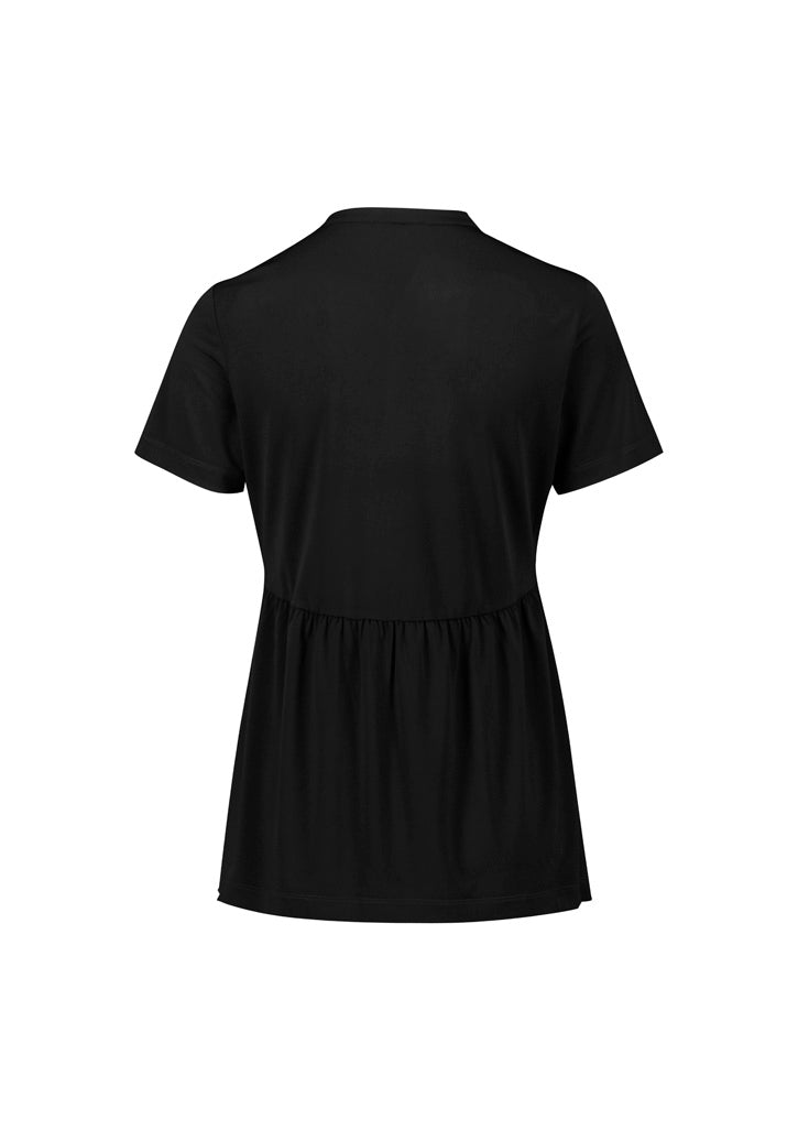 Mali Womens Stretch Tunic T-Top - Black - Back