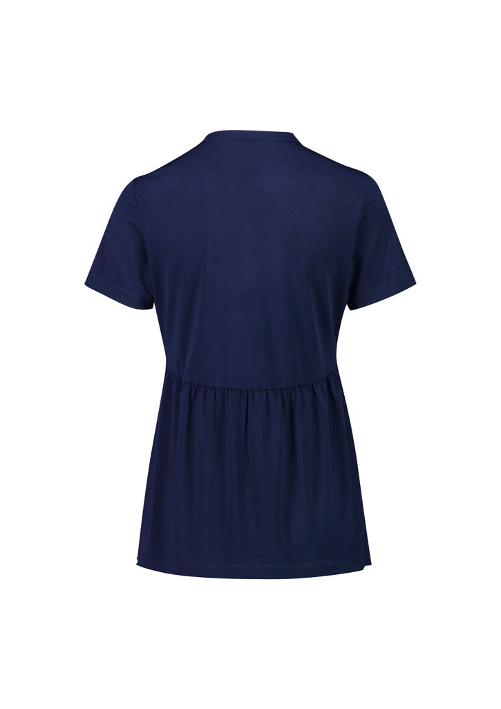 Mali Womens Stretch Tunic T-Top - Navy - Back
