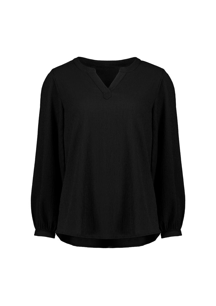 Ruché Womens Long Sleeve Shirt - Black - Front