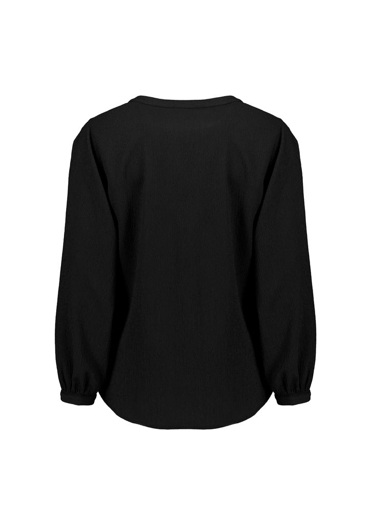Ruché Womens Long Sleeve Shirt - Black - Back