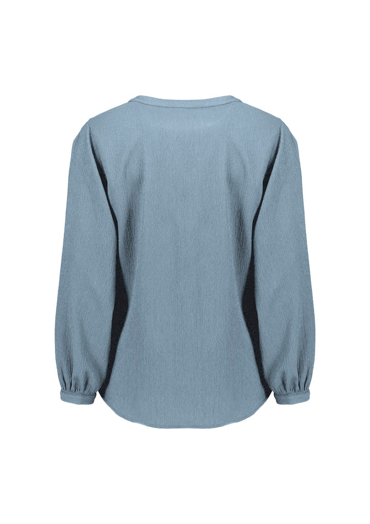 Ruché Womens Long Sleeve Shirt - Powder Blue - Back