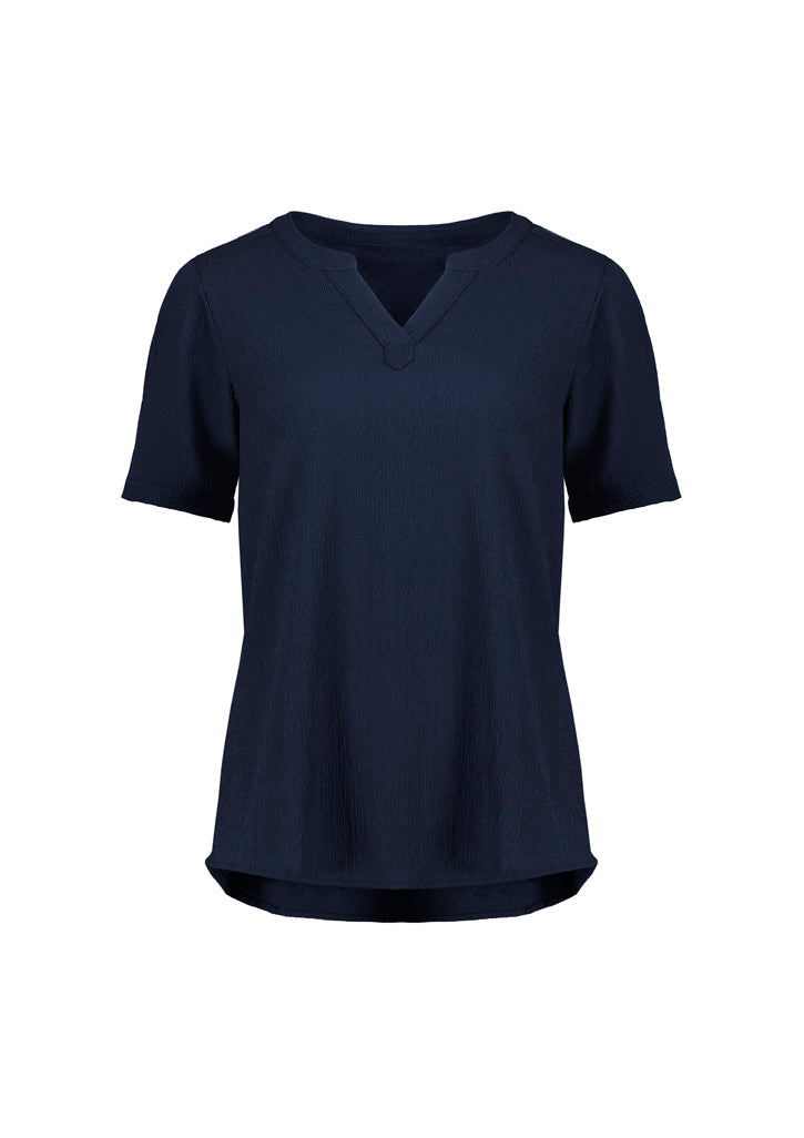 Ruché Womens Short Sleeve Shirt - Navy - Front