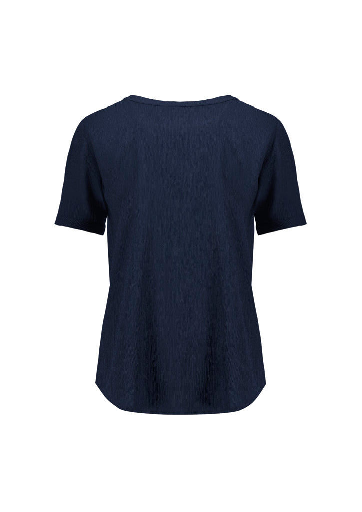 Ruché Womens Short Sleeve Shirt - Navy - Back